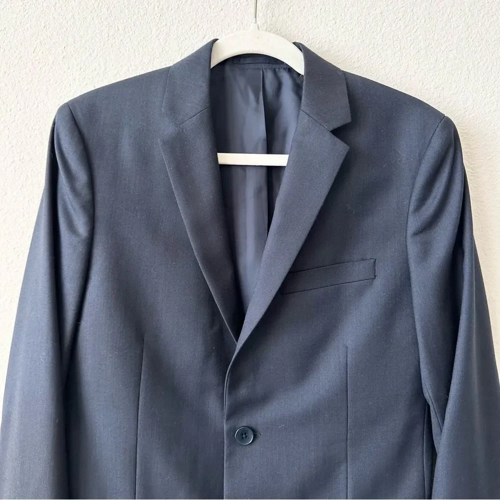 Theory Xylo NP Ostro Wool Blazer Jacket in Navy Blue Size 36R_5